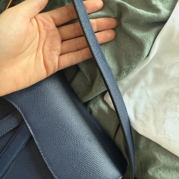 Dior Navy Grained Leather Medium Saddle Bag - Picture 11 of 13